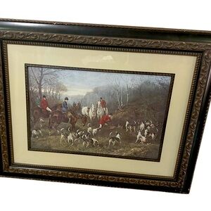 “Run To Earth" Victorian Vintage Lithograph Print by Heywood Hardy - Matted